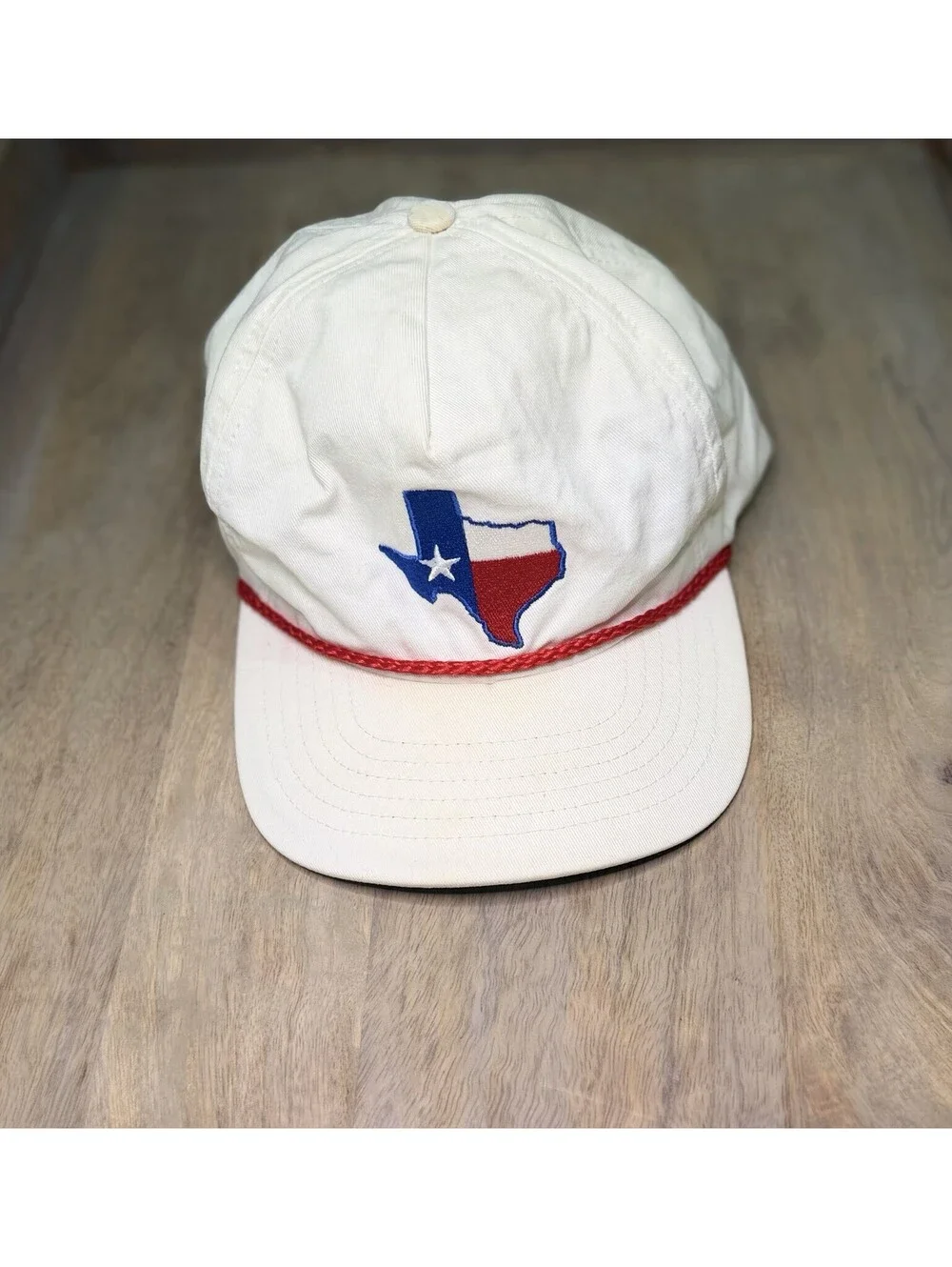 White Texas Logo Rope Hat SnapBack